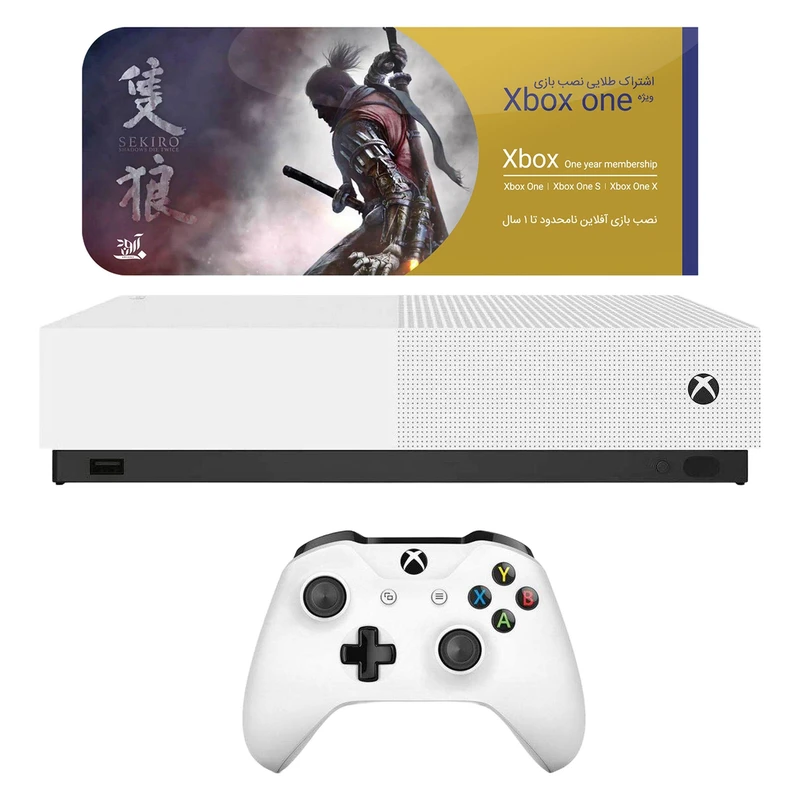 مجموعه کنسول بازی مایکروسافت مدل Xbox One S All Digital ظرفیت 1 ترابایت به همراه ۲۰ عدد بازی