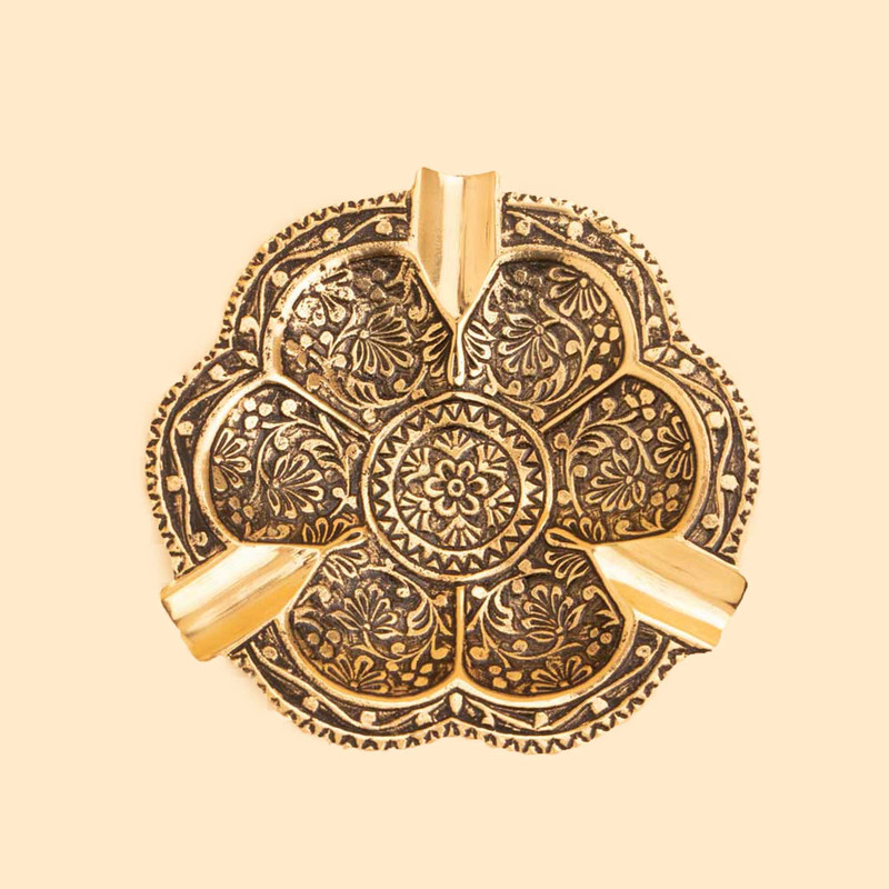 زیرسیگاری برنجی مدل پیونی