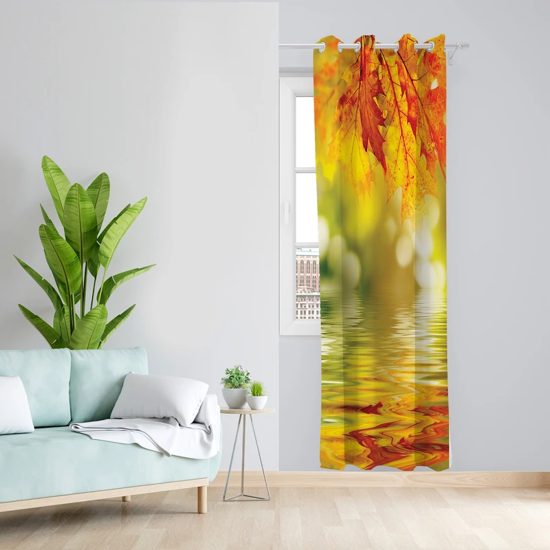 پرده طرح پاییز مدل مخمل پانچی کد 2171 z سایز 140x200 سانتی متر