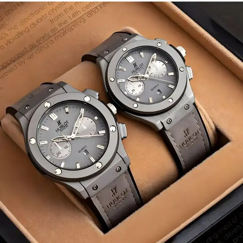 ست ساعت مچی عقربه ای  زنانه و مردانه  مدل تک موتور silvr0261