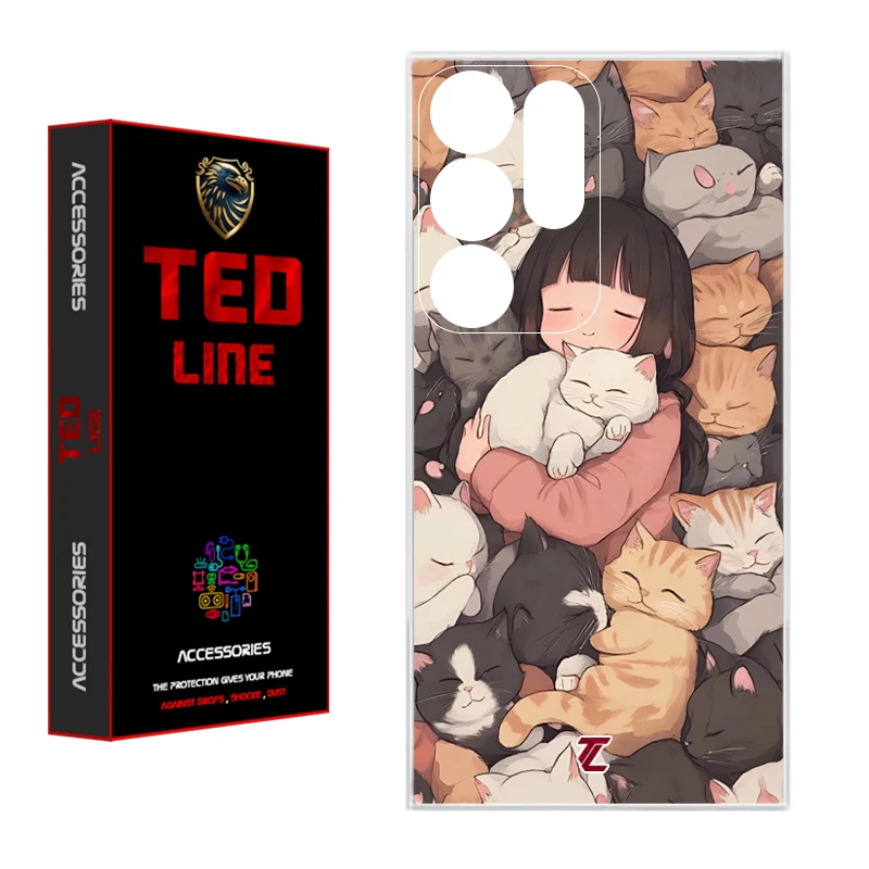 کاور تدلاین طرح گربه کد 1171 مناسب برای گوشی موبایل سامسونگ Galaxy S25 Ultra