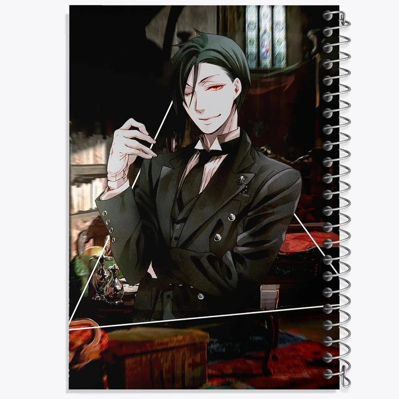 دفتر مشق 50 برگ خندالو مدل سباستین انیمه خادم سیاه Black Butler کد 16334