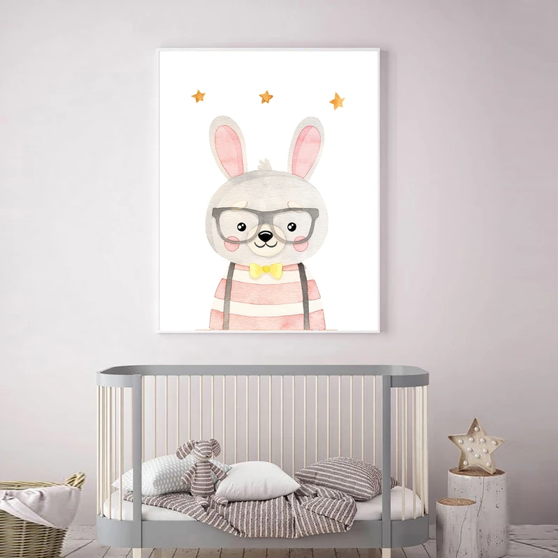 تابلو کودک و نوزاد مدل Elfap_Watercolor Rabbit