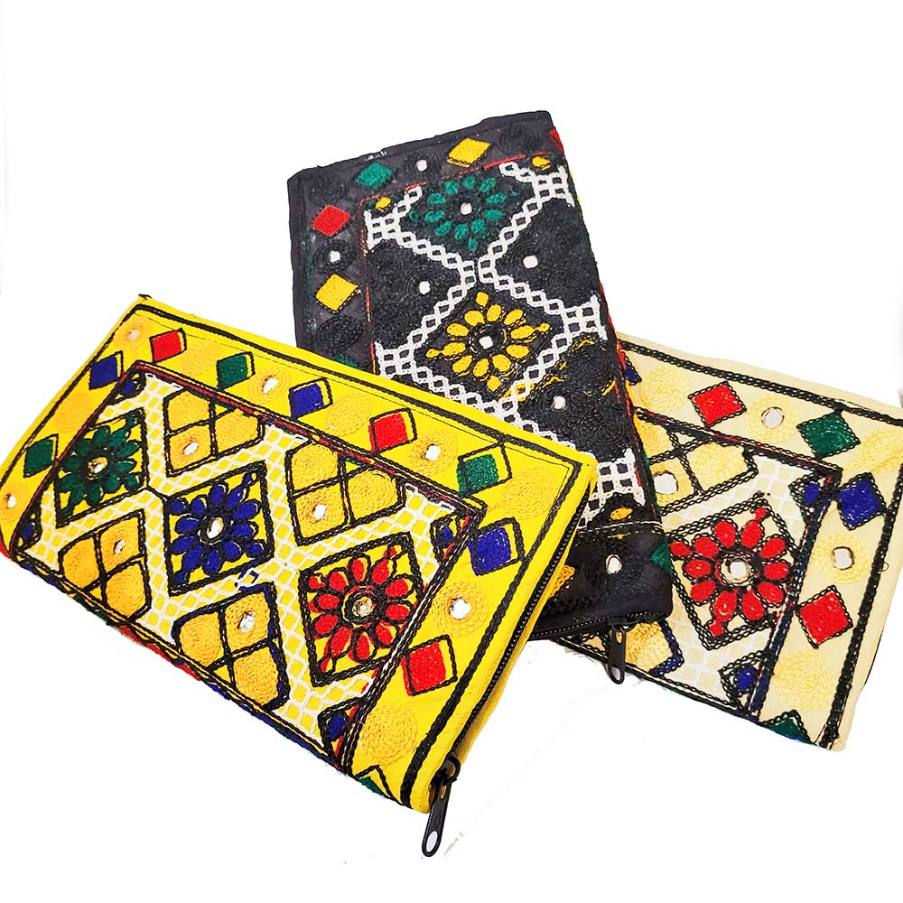 کیف دستی دست دوز زنانه  نیک ثمر مدل آینه دوزی