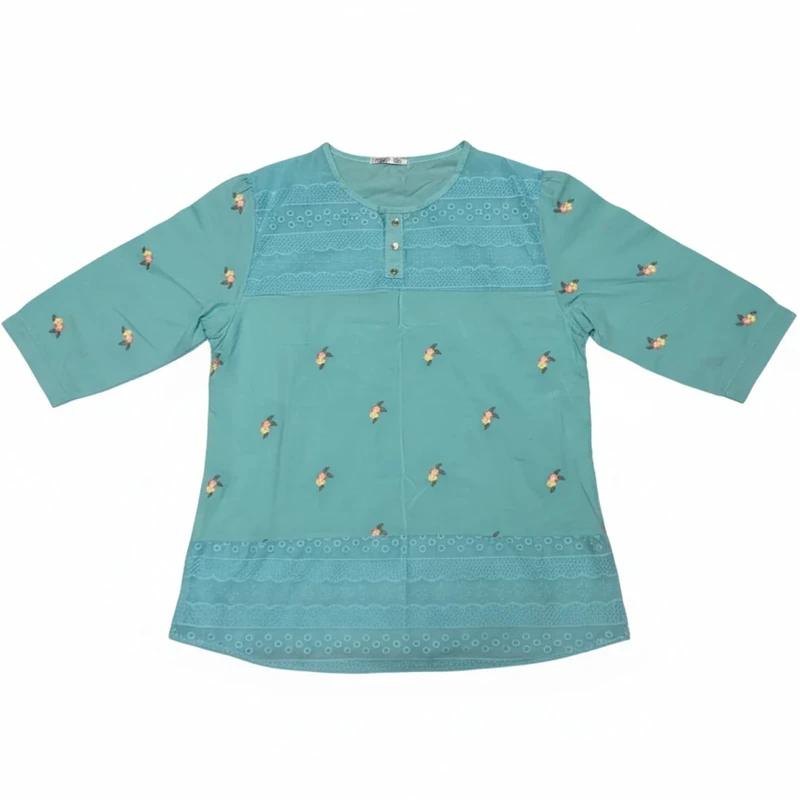 بلوز آستین کوتاه یقه گرد زنانه مدل D27