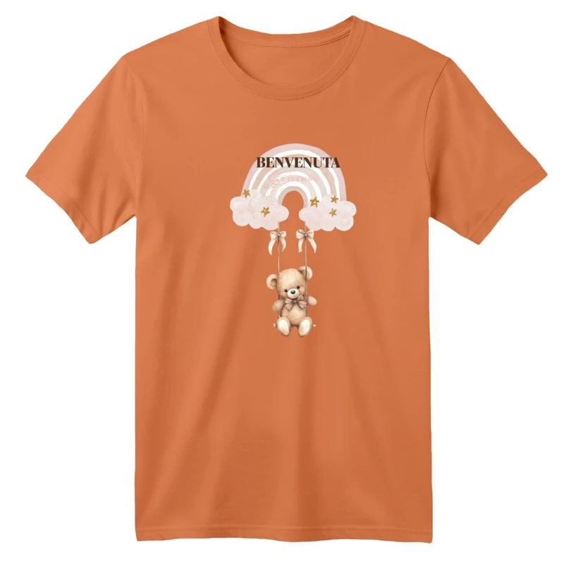 تی شرت آستین کوتاه بچگانه مدل خرس و تاب