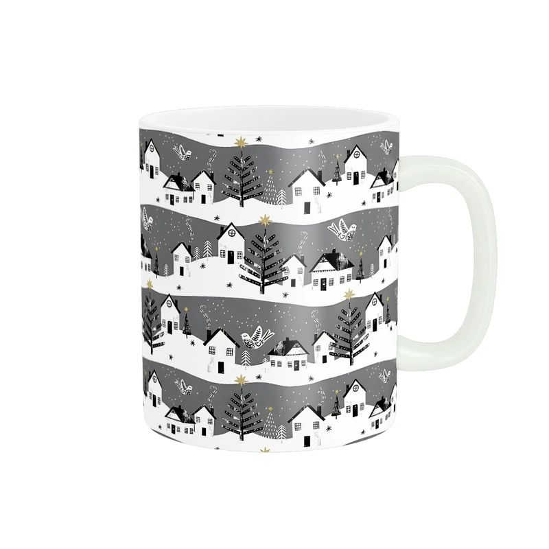 ماگ مدل الگوی زمستانی خانه های برفی کد 1467