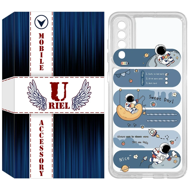 کاور یوریل مدل Clear کد 18 طرح فضانورد مناسب برای گوشی موبایل سامسونگ Galaxy A50 / A50S / A30S