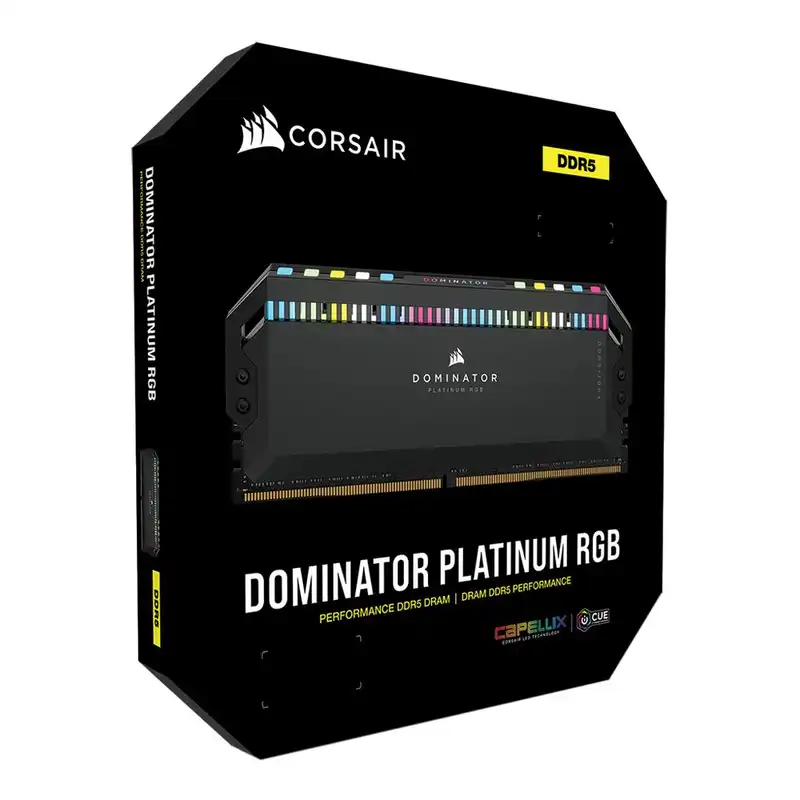 رم دسکتاپ DDR5 دو کاناله 5200 مگاهرتز CL40 کورسیر مدل Dominator Plat RGB ظرفیت 64 گیگابایت