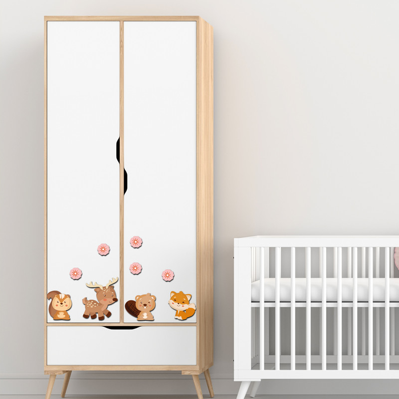 استیکر چوبی کودک باروچین مدل حیوانات بانمک کد 6089 مجموعه 9 عددی