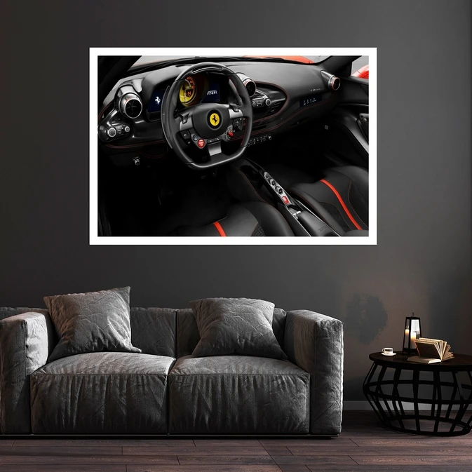 تابلو بکلیت طرح ماشین فراری F8 مدل قاب شاسی W-s8928