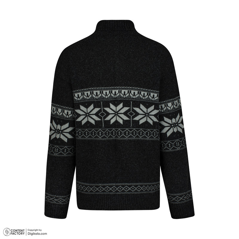 پلیور یقه اسکی مردانه مدل هندسی کد GO-SKI-BLK رنگ مشکی