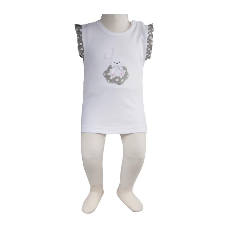 تاپ دخترانه آدمک مدل خرگوش و گل کد 02