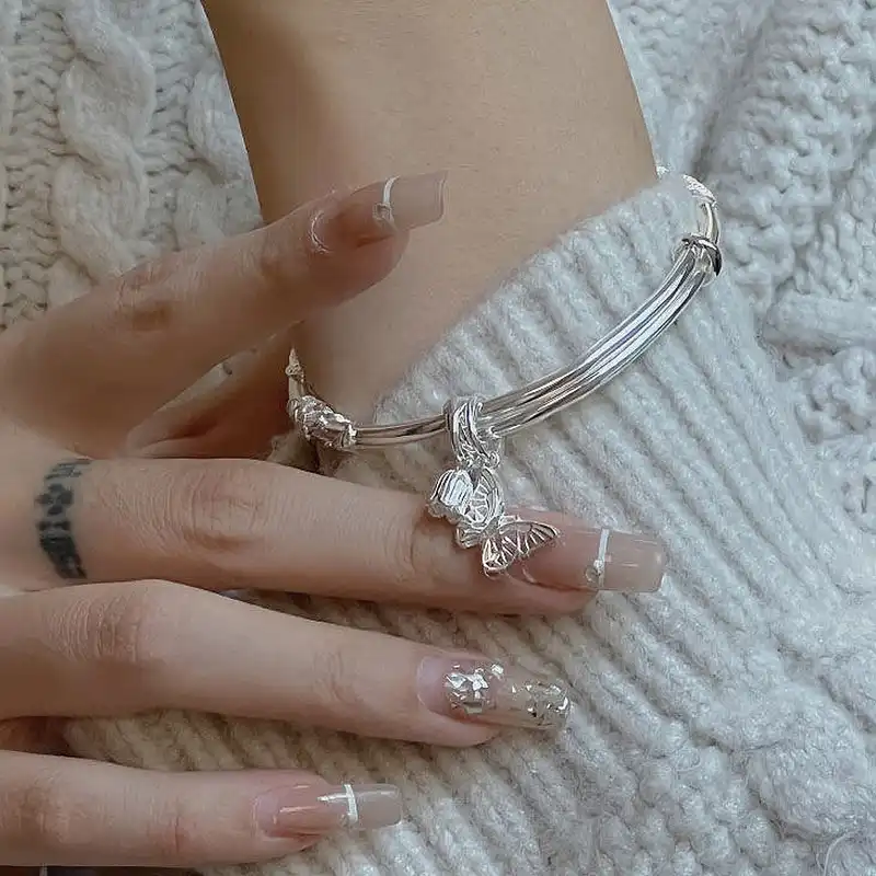 النگو زنانه مدل نیلوفر و پروانه کد 00785