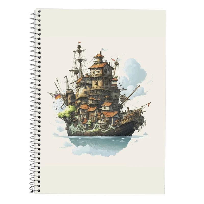 دفتر زبان 50 برگ مدوپد مدل سه خط طرح Ghibli کد DF2532