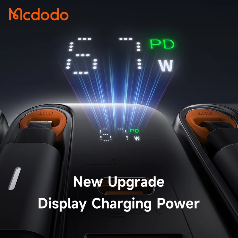 خرید و قیمت شارژر دیواری 67 وات مک دودو مدل CH-4100 به همراه کابل متصل به بدنه USB-C