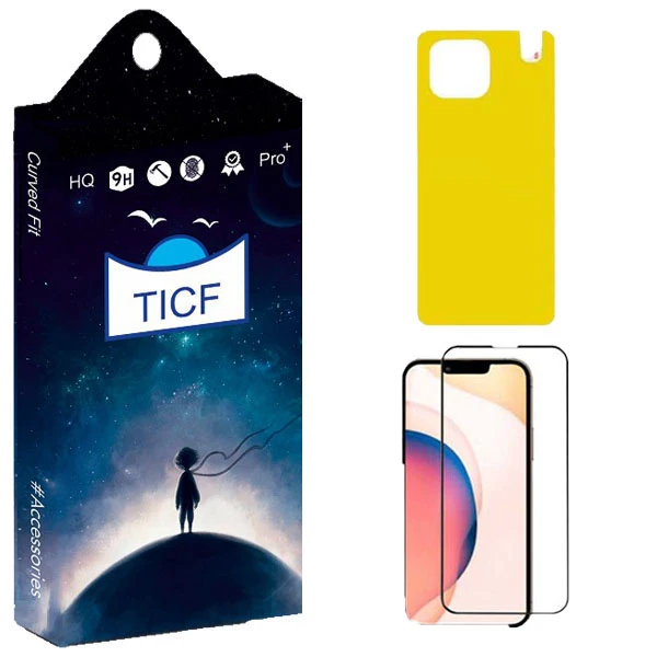 محافظ صفحه نمایش موبایل تی ای سی اف مدل one-g مناسب برای گوشی موبایل اپل IPHONE 13 به همراه محافظ پشت گوشی