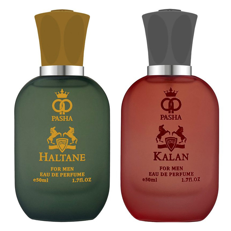 ادو پرفیوم مردانه پاشا مدل هالتان و کالان با رایحه گرم حجم 50 میلی لیتر بسته 2 عددی