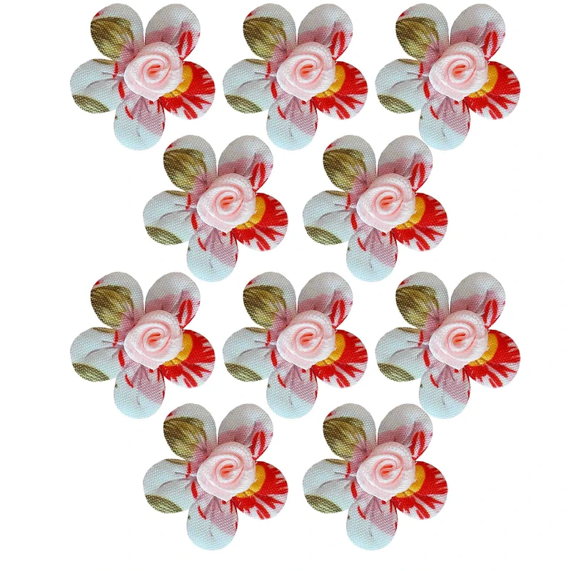 گل رز تزئینی مدل شکوفه بهاری مجموعه 10 عددی