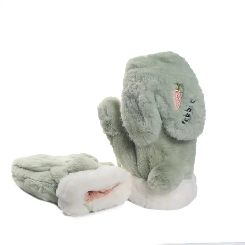 دستکش زنانه مدل پولیشی طرح خرگوش و هویج کد 915001112