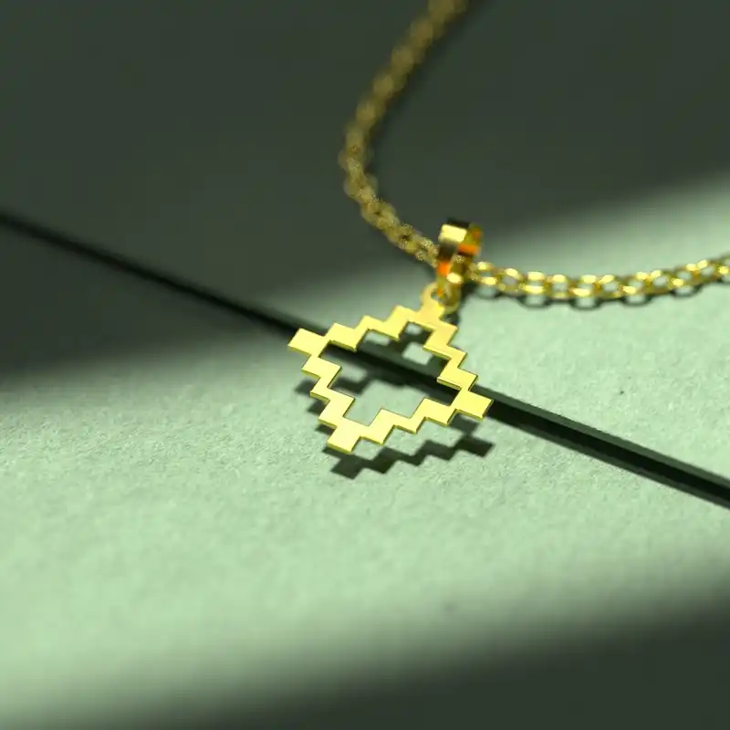 گردنبند طلا 18 عیار زنانه مدوپد مدل هندسی کد F3-1-1243