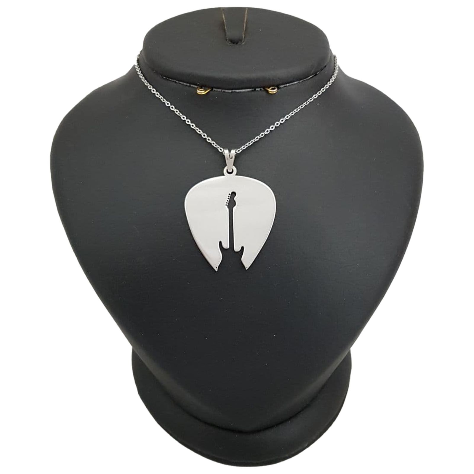 گردنبند نقره زنانه ترمه ۱ طرح گیتار کد mas 00414 -  - 1