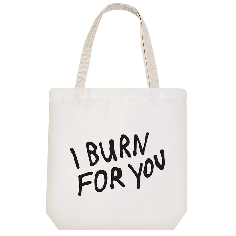 ساک خرید پارچه ای خندالو طرح I Burn For You مدل توت بگ کد 7035