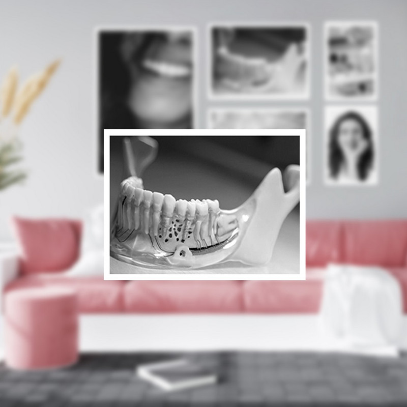 تابلو بکلیت طرح لبخند و مطب دندانپزشکی مدل W-1322 مجموعه 5 عددی