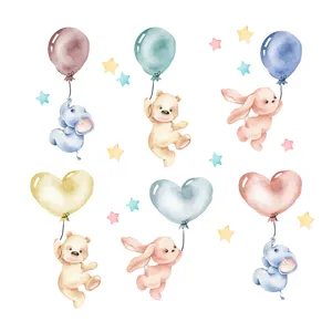 استیکر دیواری کودک ژیوار مدل حیوانات بادکنکی کد 4207