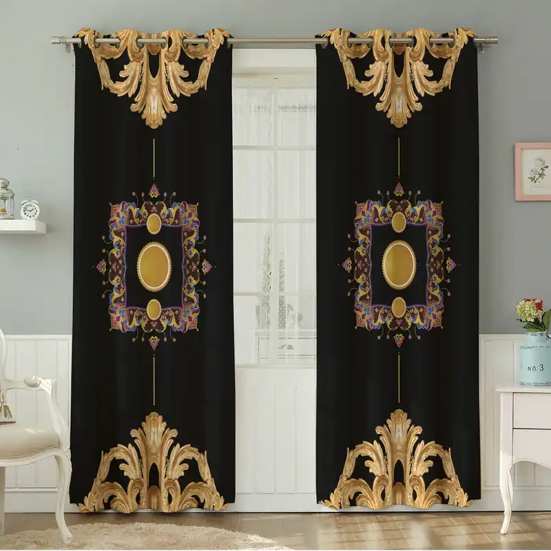 پرده نیروانا طرح سنتی مدل مخمل کد 5063 سایز 140×280 سانتی متر