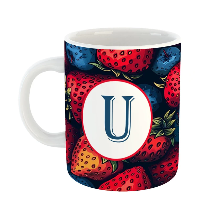 ماگ پادآفرین مدل میوه طرح حرف U کد 42