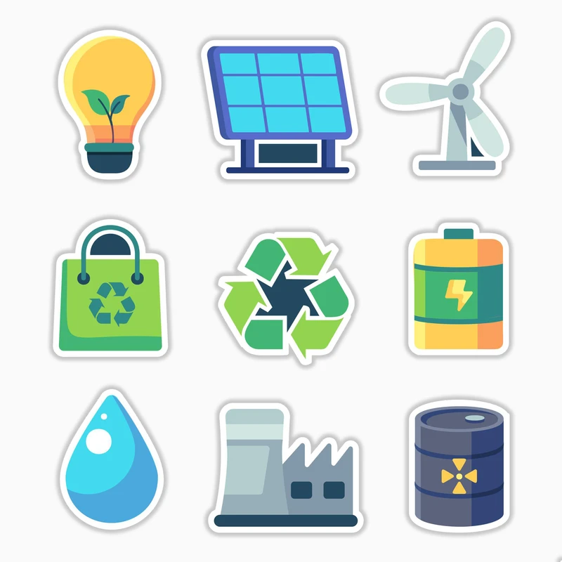 استیکر لپ تاپ و موبایل بووم طرح دوستدار طبیعت کد MR135 مجموعه 9 عددی