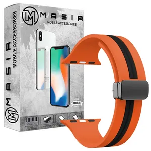 بند مسیر مدل Bracelet Correa Dual Color Magnetic مناسب برای اپل واچ سری 1/2/3/4/5/6/7/8/9/SE سایز 38/40/41 میلی متری