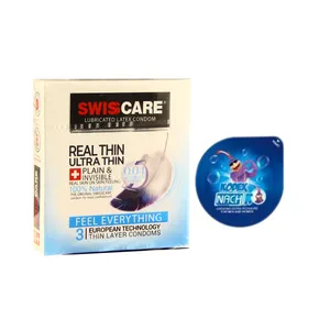 کاندوم سوئیس کر مدل Ultrathin بسته 3 عددی به همراه کاندوم ناچ کدکس مدل بلیسر