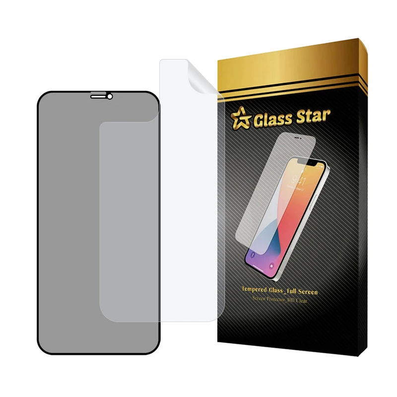 محافظ صفحه نمایش حریم شخصی گلس استار مدل FULLPRIVNANOS مناسب برای گوشی موبایل اپل iPhone 12 به همراه محافظ پشت گوشی