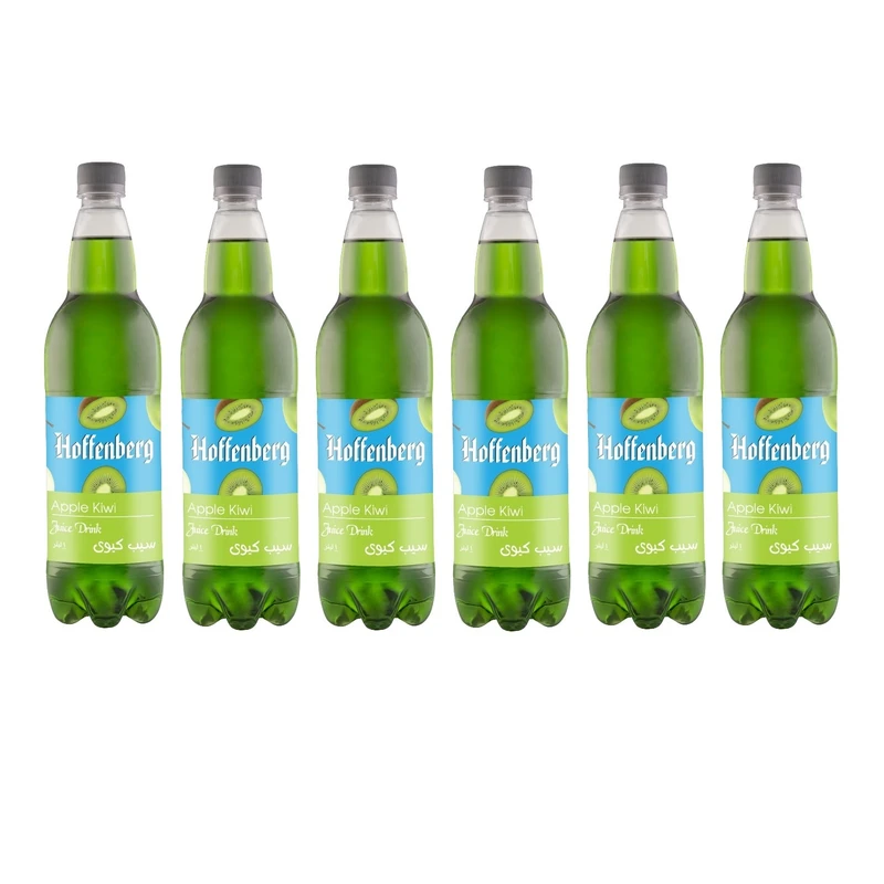 نوشیدنی گازدار هوفنبرگ با طعم سیب کیوی - 1 لیتر بسته 6 عددی