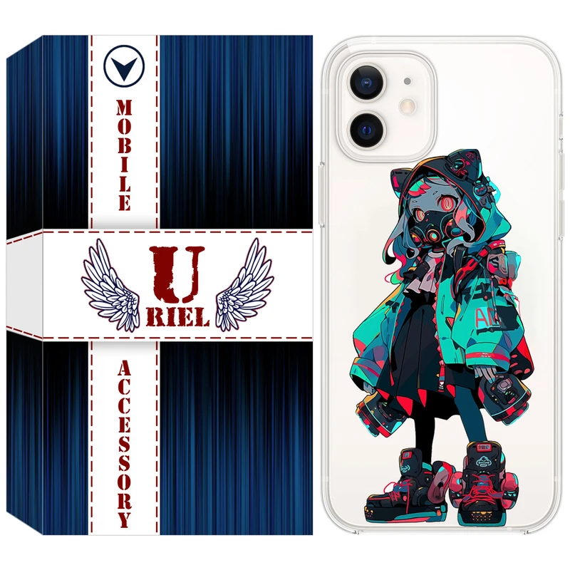 کاور یوریل مدل Clear کد 58 طرح دخترگربه ای مناسب برای گوشی موبایل اپل iPhone 12