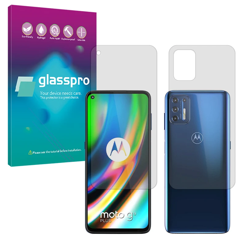 محافظ صفحه نمایش مات گلس پرو مدل Resistant مناسب برای گوشی موبایل موتورولا Moto G9 Plus به همراه محافظ پشت گوشی