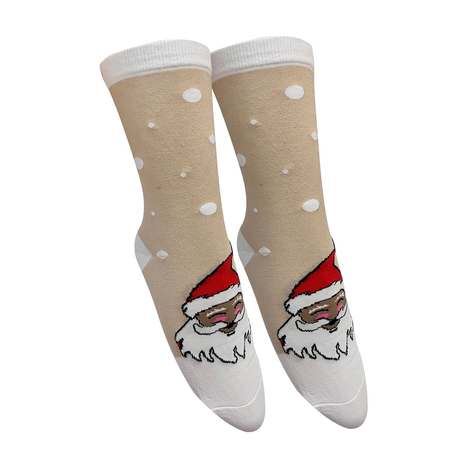 جوراب ساق بلند مردانه تن پوش هنگامه مدل کریسمس بابانوئل  -  - 1