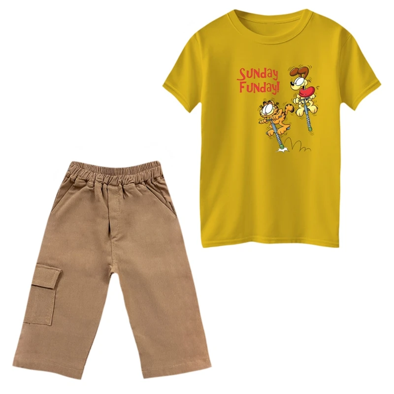 ست تی‌شرت و شلوارک پسرانه مدل گارفیلد کد 24