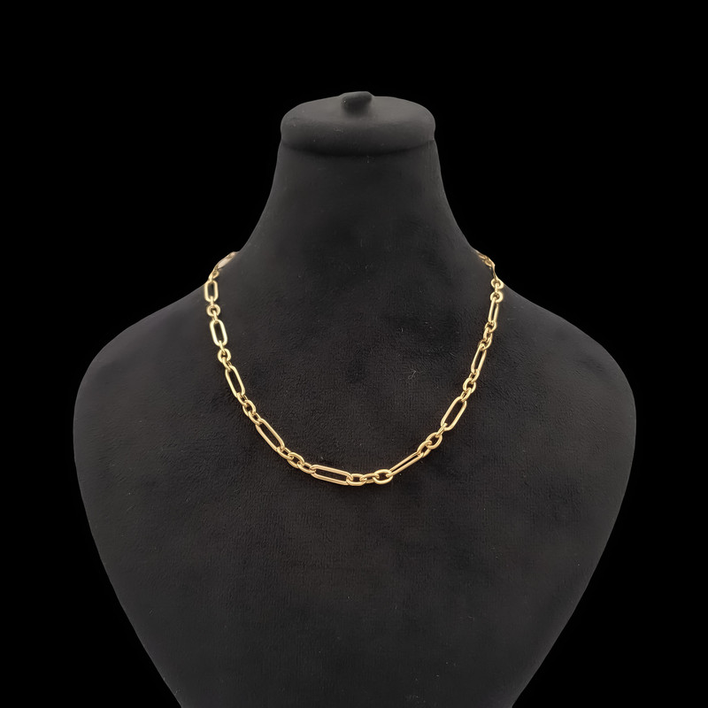 گردنبند طلا کم اجرت 18 عیار زنانه با زنجیر طرح هرمس ناریا مدل الندیل کد M30-4