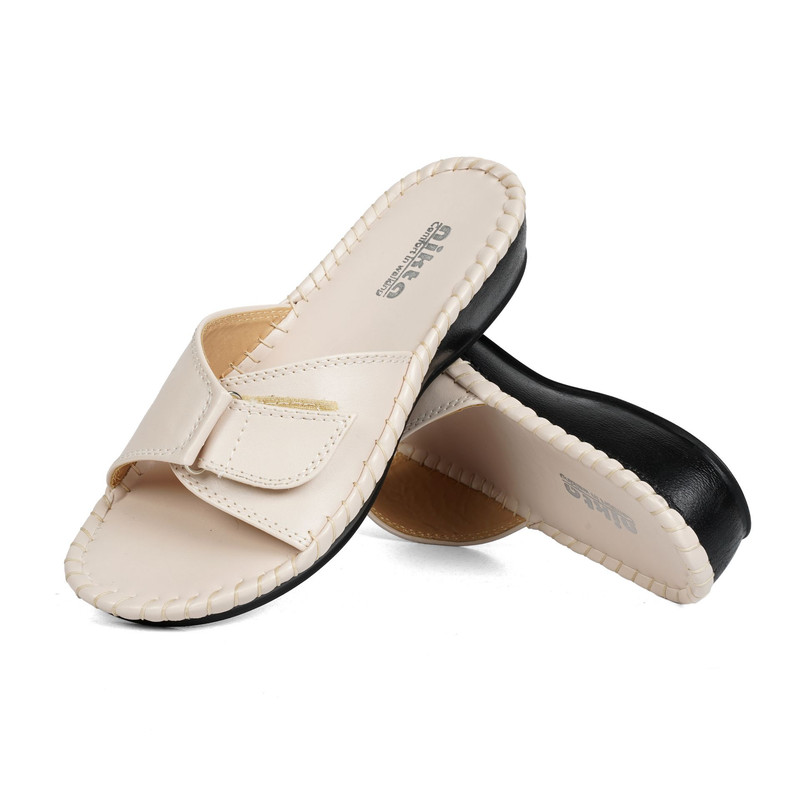 دمپایی زنانه نیکتا مدل M-233 رنگ کرم