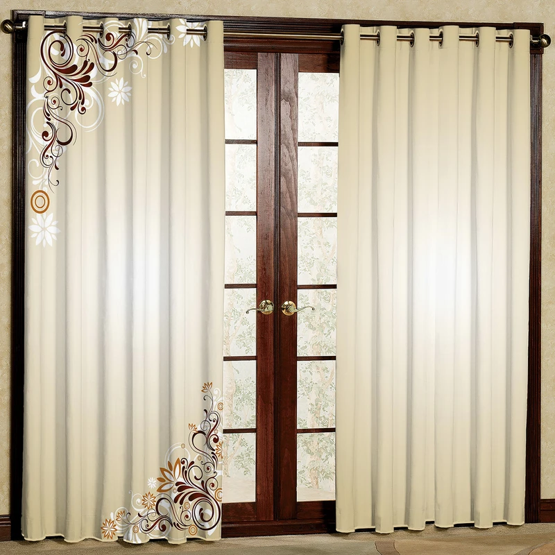 پرده مدل چاپی مخمل پانچی کد 1268 سایز 200x140 سانتی متر