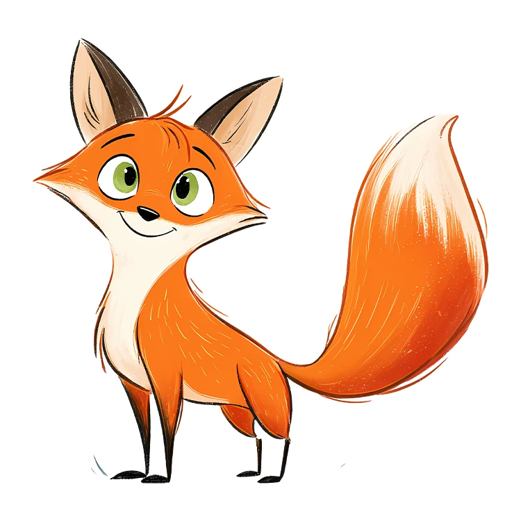 استیکر پارچه و لباس پاد آفرین مدل کارتونی کیوت روباه بامزه کد S5765