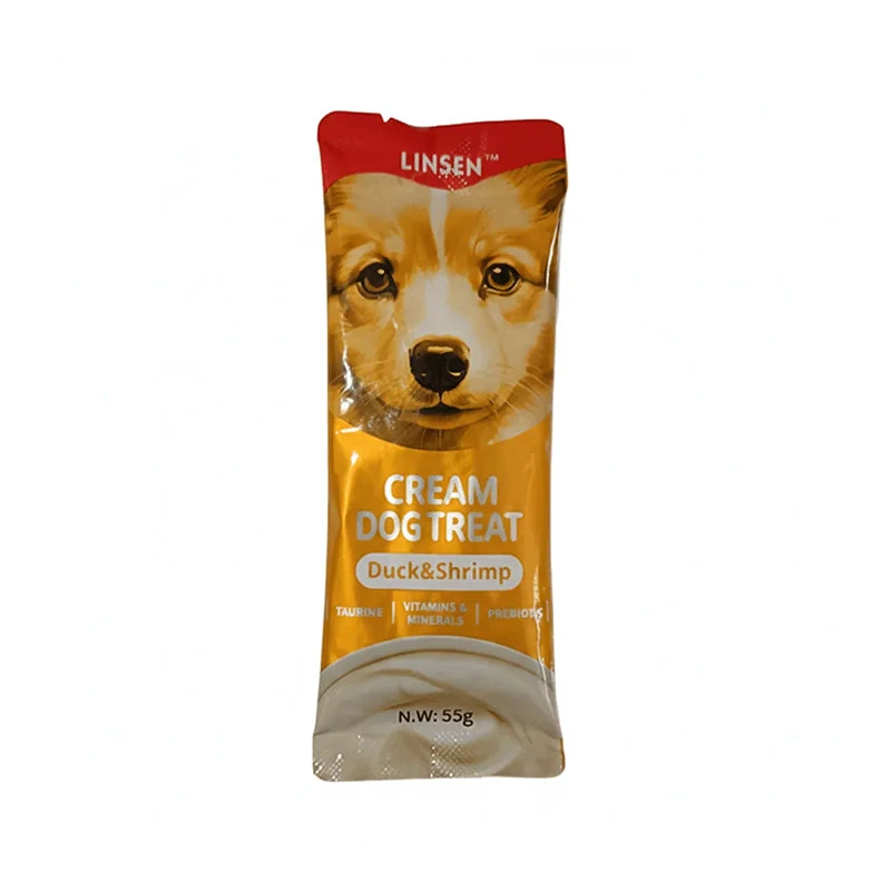 تشویقی سگ یو اس پت مدل Linsen Cream Dog Treat با طعم اردک و میگو وزن 55 گرم
