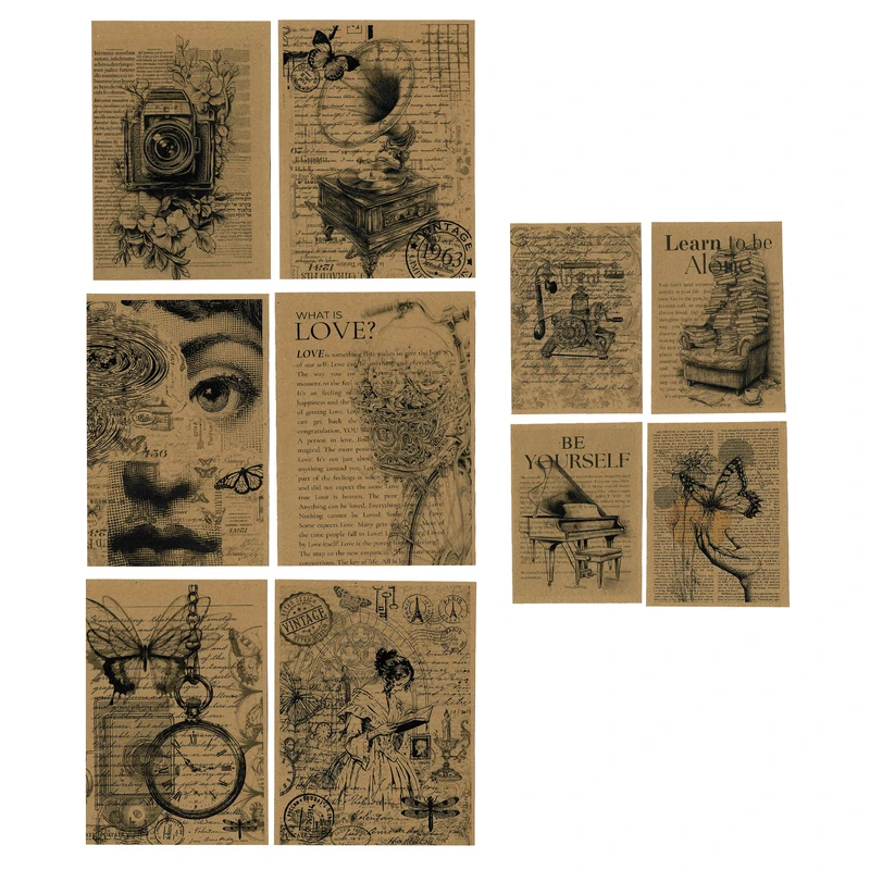 پوستر مدل کرافت طرح وینتیج کد 02 بسته 10 عددی