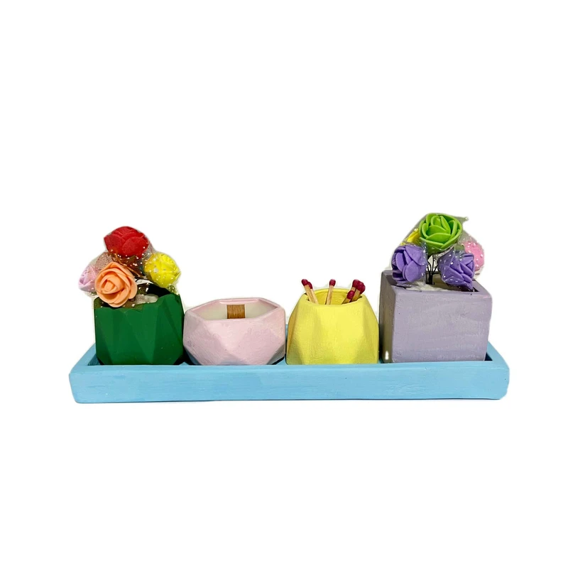 گلدان سنگی مدل مینیاتوری مجموعه 5 عددی