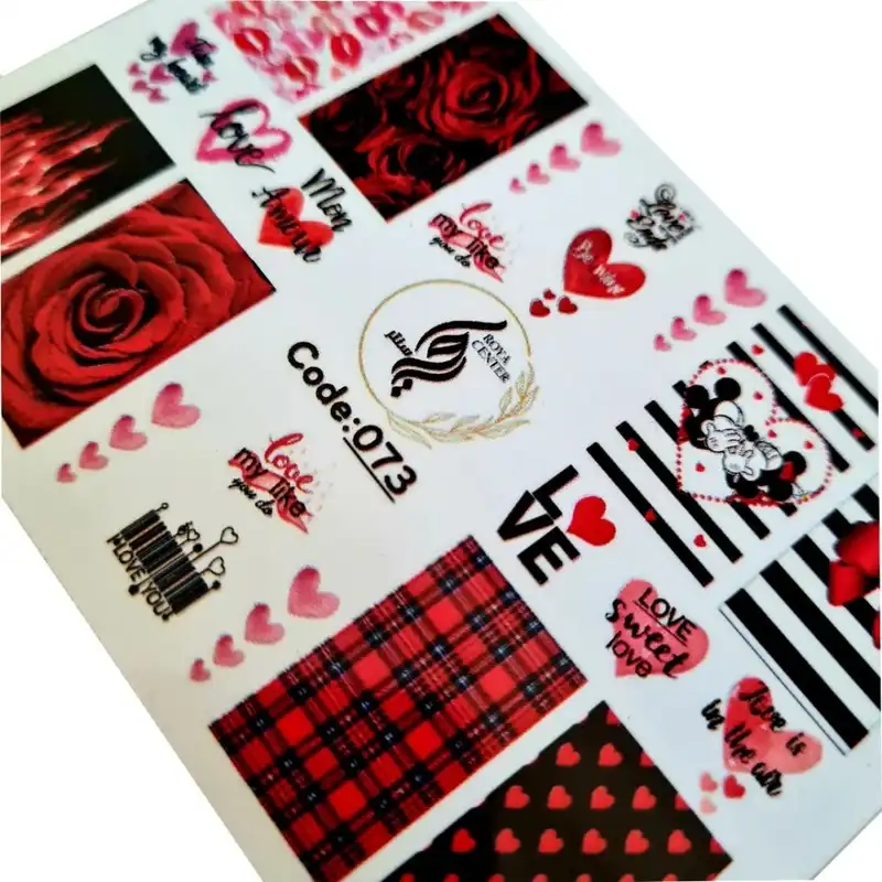 برچسب لنز ناخن رویاسنتر مدل AR 104 مجموعه 12 عددی