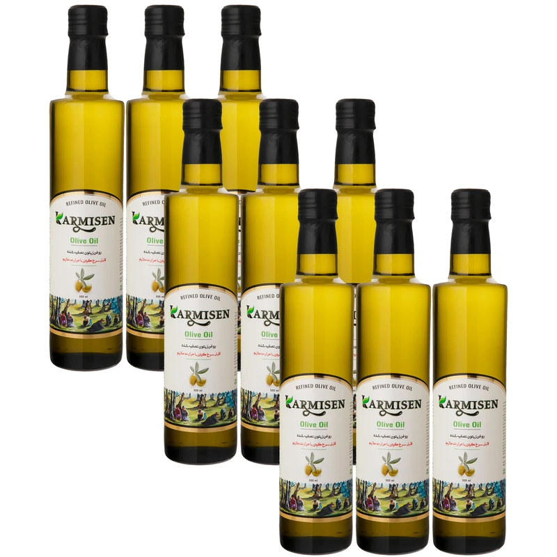 روغن زیتون تصفیه سرخ کردنی ممتاز کارمیسن - 500 میلی لیتر مجموعه 9 عددی