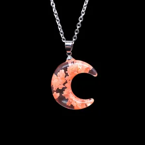 گردنبند مدل ماه و آسمان شب تاب کد Ar26